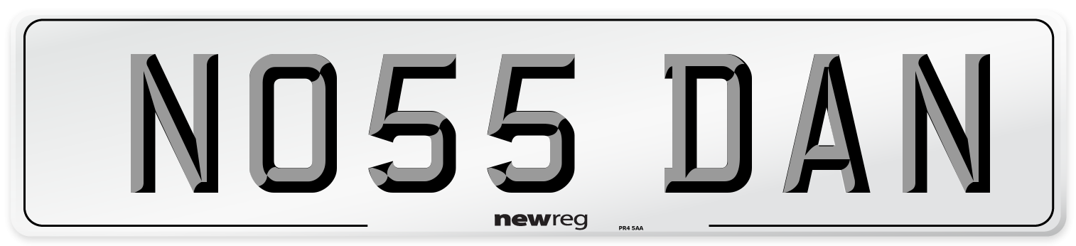 NO55 DAN Number Plate from New Reg
